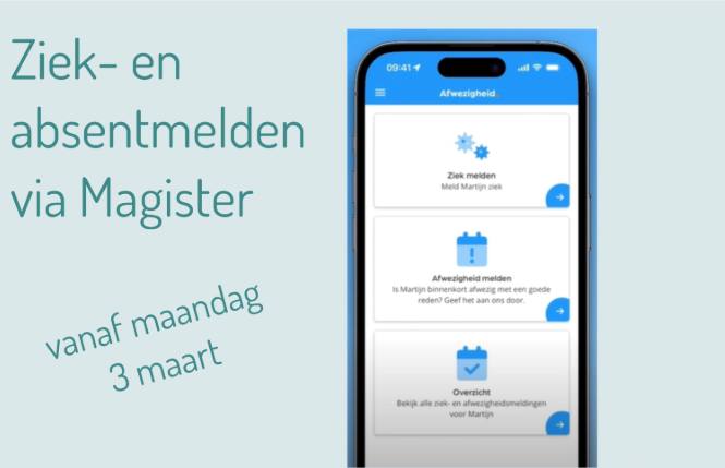 Let op: ziek- en absentmelden via Magister